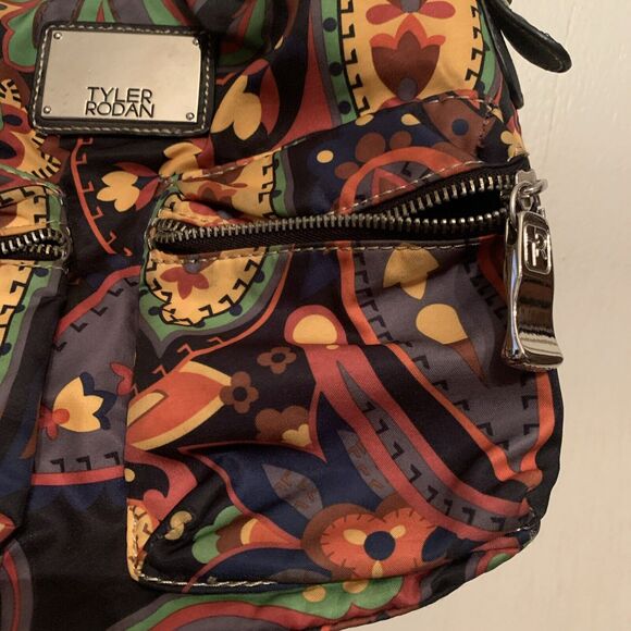 Tyler Rodan Crossbody Messenger Shoulder Bag Paisley Colorful Preowned Pockets - Picture 3 of 16